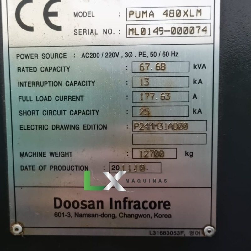 CENTRO DE TORNEAMENTO DOOSAN PUMA 480 XLM FANUC - 2011 (2)