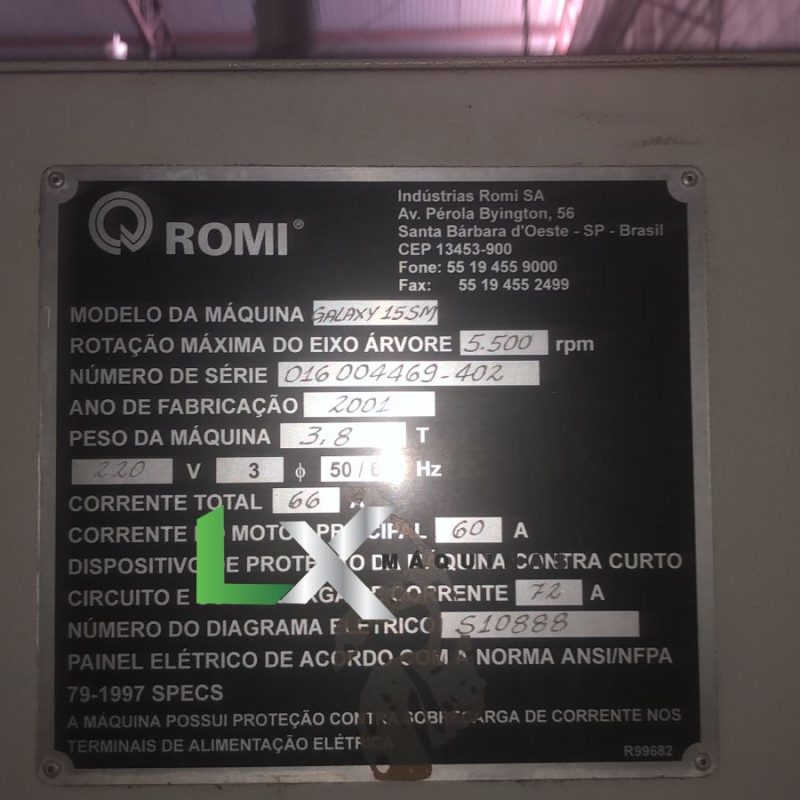 CENTRO DE TORNEAMENTO ROMI GALAXY 15 SM - FANUC (3)
