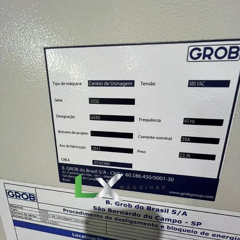 CENTRO DE USINAGEM HORIZONTAL GROB G550 - SIEMENS - 2011 (2)