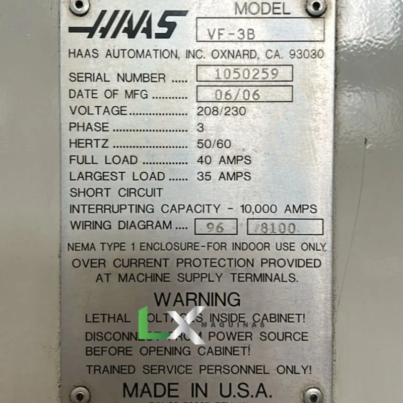 CENTRO DE USINAGEM VERTICAL HAAS VF-3B40 – 2006 (4)