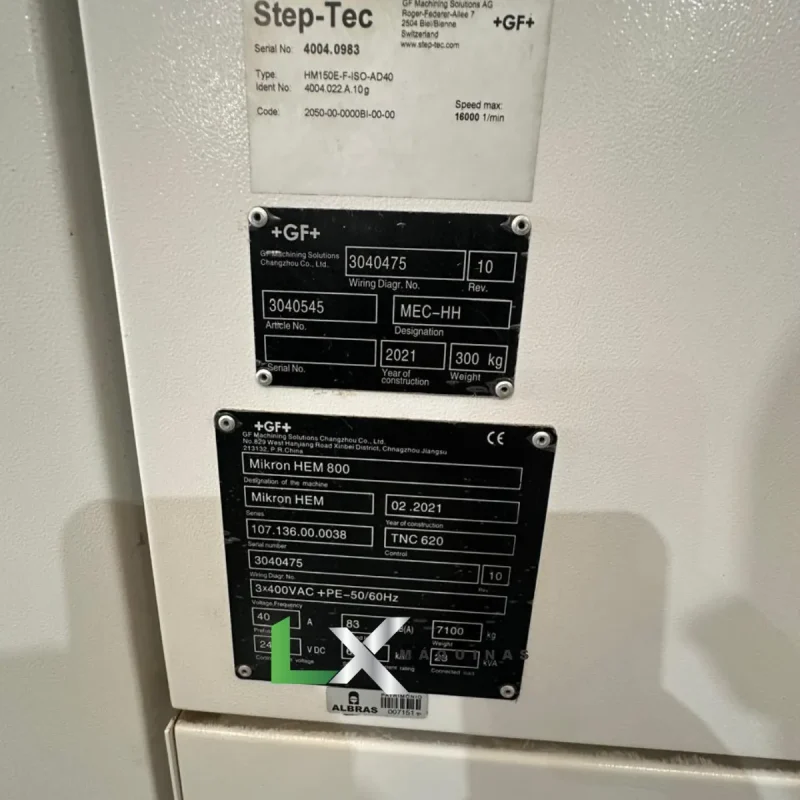 CENTRO DE USINAGEM VERTICAL MIKRON HEM800 COM 4EIXO - ANO 2021 (2)