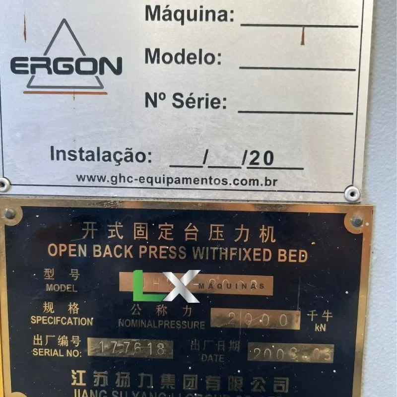 PRENSA EXCENTRICA TIPO C ERGON 200 TON JH21-200 B - 2008 (2)