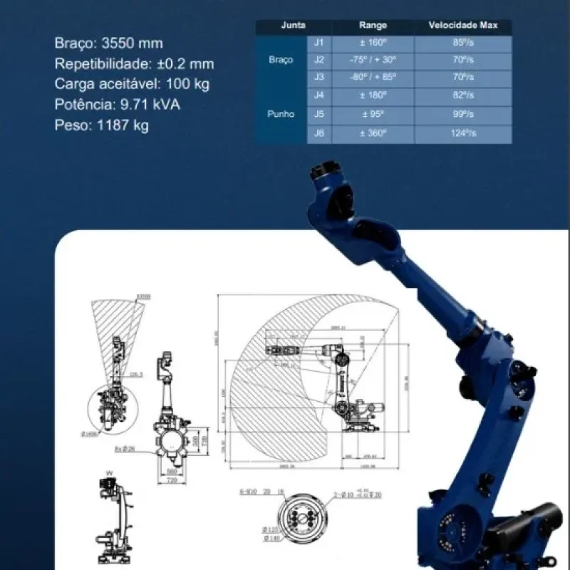 ROBO DE MANIPULAÇÃO TELESTAI TLTIRUS3511A - 100KG