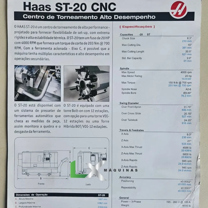 TORNO CNC HAAS ST20 - 381 X 540 MM - ANO 2011 (8)