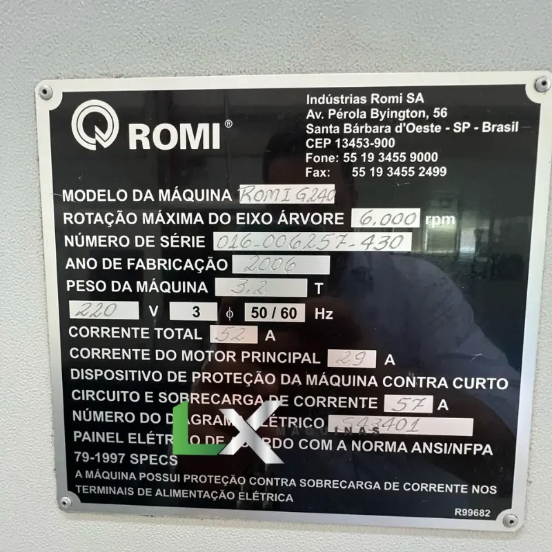 TORNO CNC INCLINADO ROMI G240 - 2006 (3)